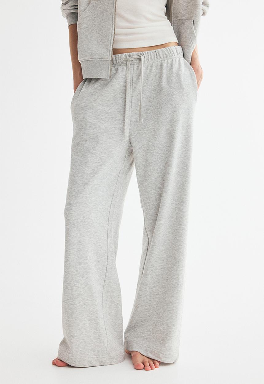 H&M - Straight-leg joggers - light grey marl