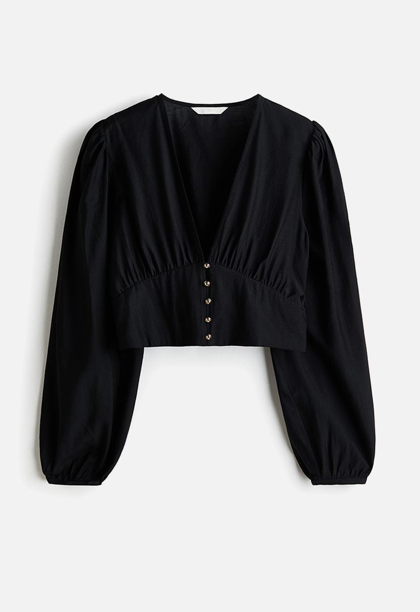H&M - V-neck blouse - black