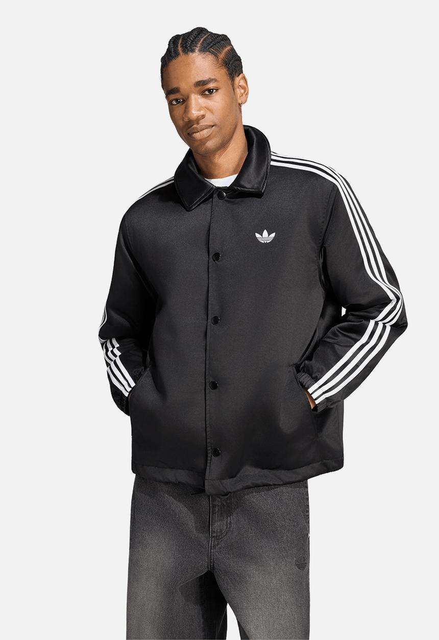 adidas Originals - 3-Stripes Satin Padded Jacket - Black/Wht
