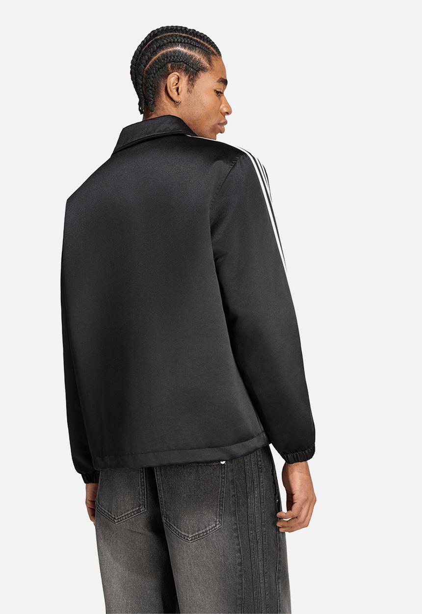adidas Originals - 3-Stripes Satin Padded Jacket - Black/Wht