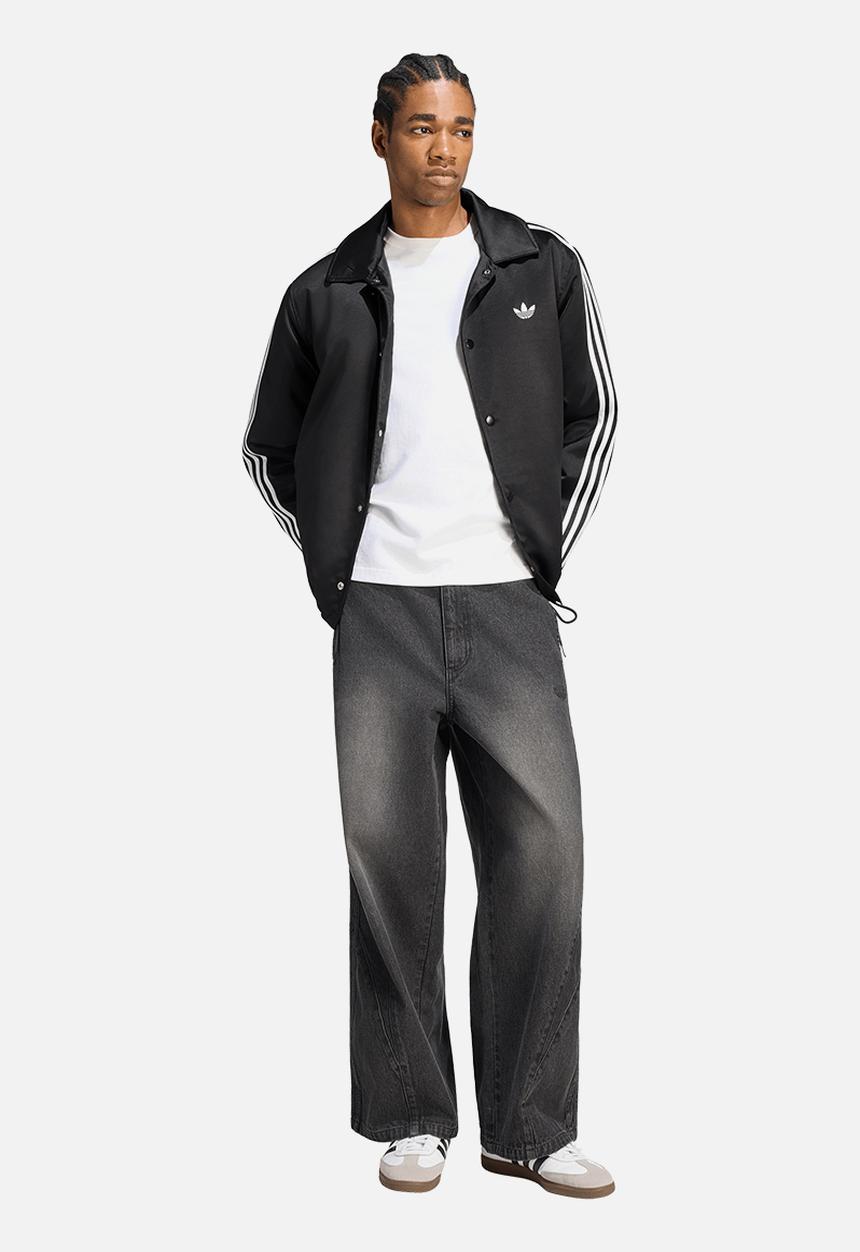 adidas Originals - 3-Stripes Satin Padded Jacket - Black/Wht