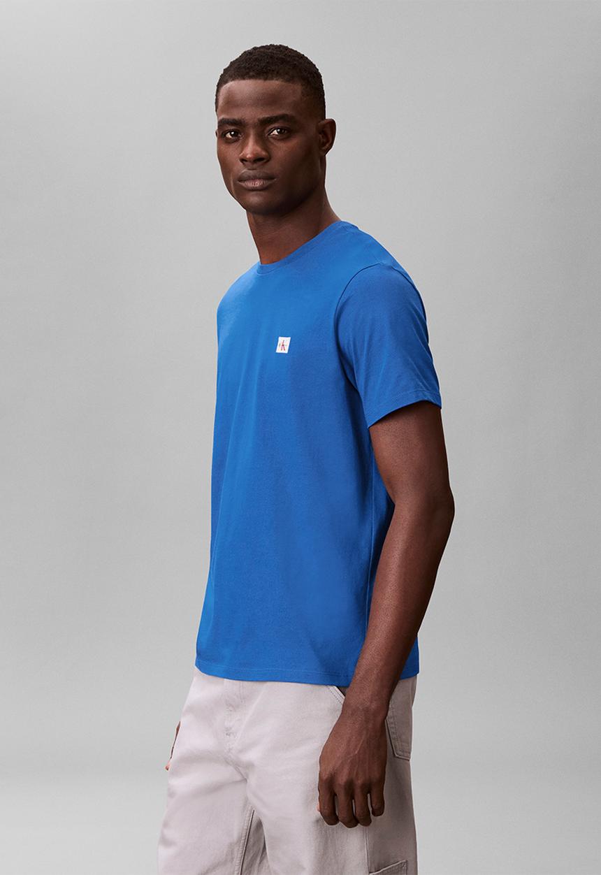 Calvin Klein - SS BADGE 30S JERSEY CLASSIC TEE - Classic Blue