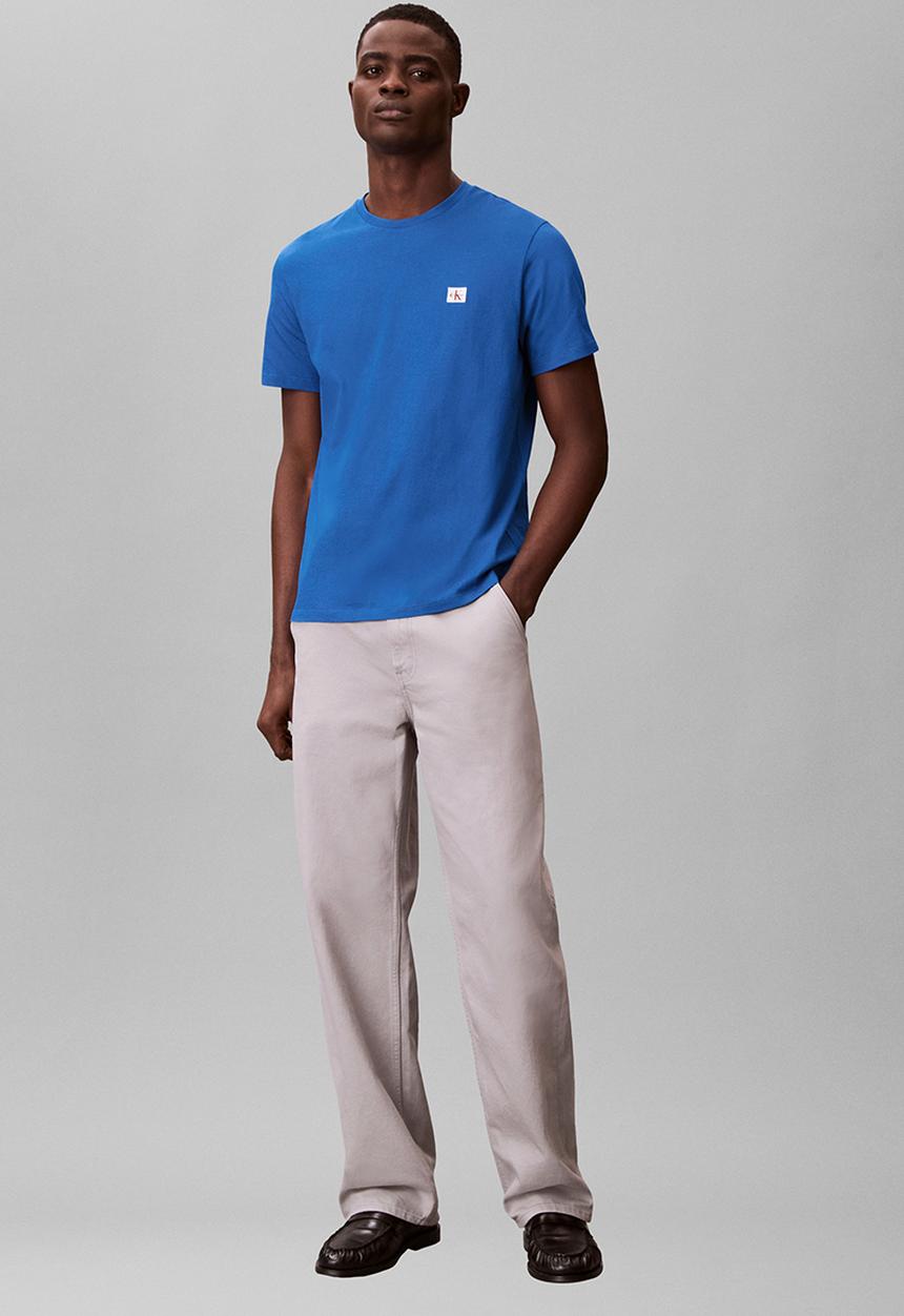 Calvin Klein - SS BADGE 30S JERSEY CLASSIC TEE - Classic Blue