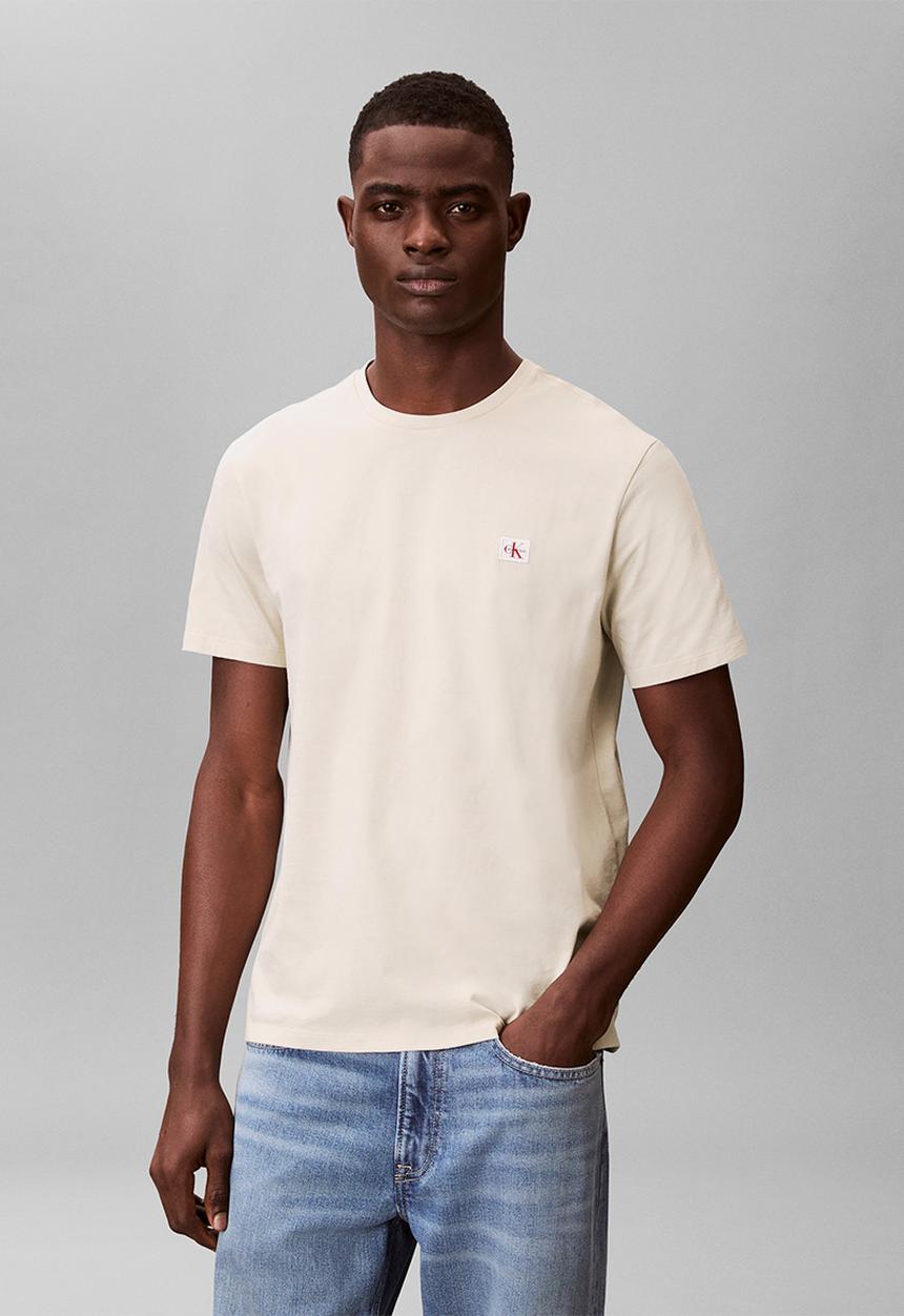 Calvin Klein - SS BADGE 30S JERSEY CLASSIC TEE - Oatmeal