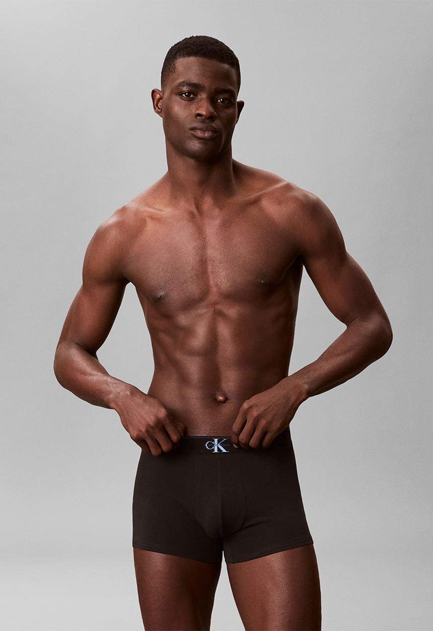 Calvin Klein - TRUNK 3PK - BLACK W/ BLUE RIVER FOG/BLUE RIVER FOG W/ BLUE DESCENT/BLUE DESCENT W/ BLACK