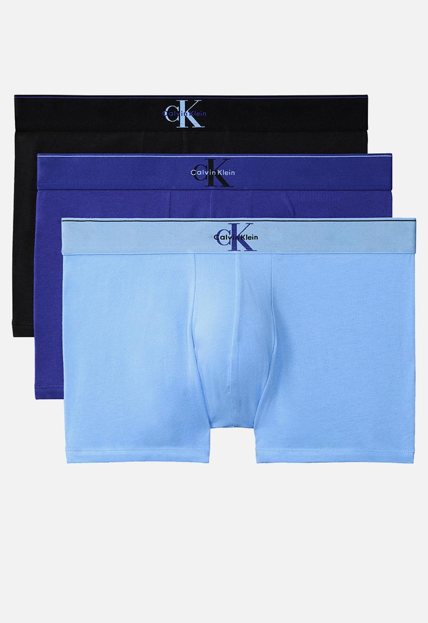 Calvin Klein - TRUNK 3PK - BLACK W/ BLUE RIVER FOG/BLUE RIVER FOG W/ BLUE DESCENT/BLUE DESCENT W/ BLACK