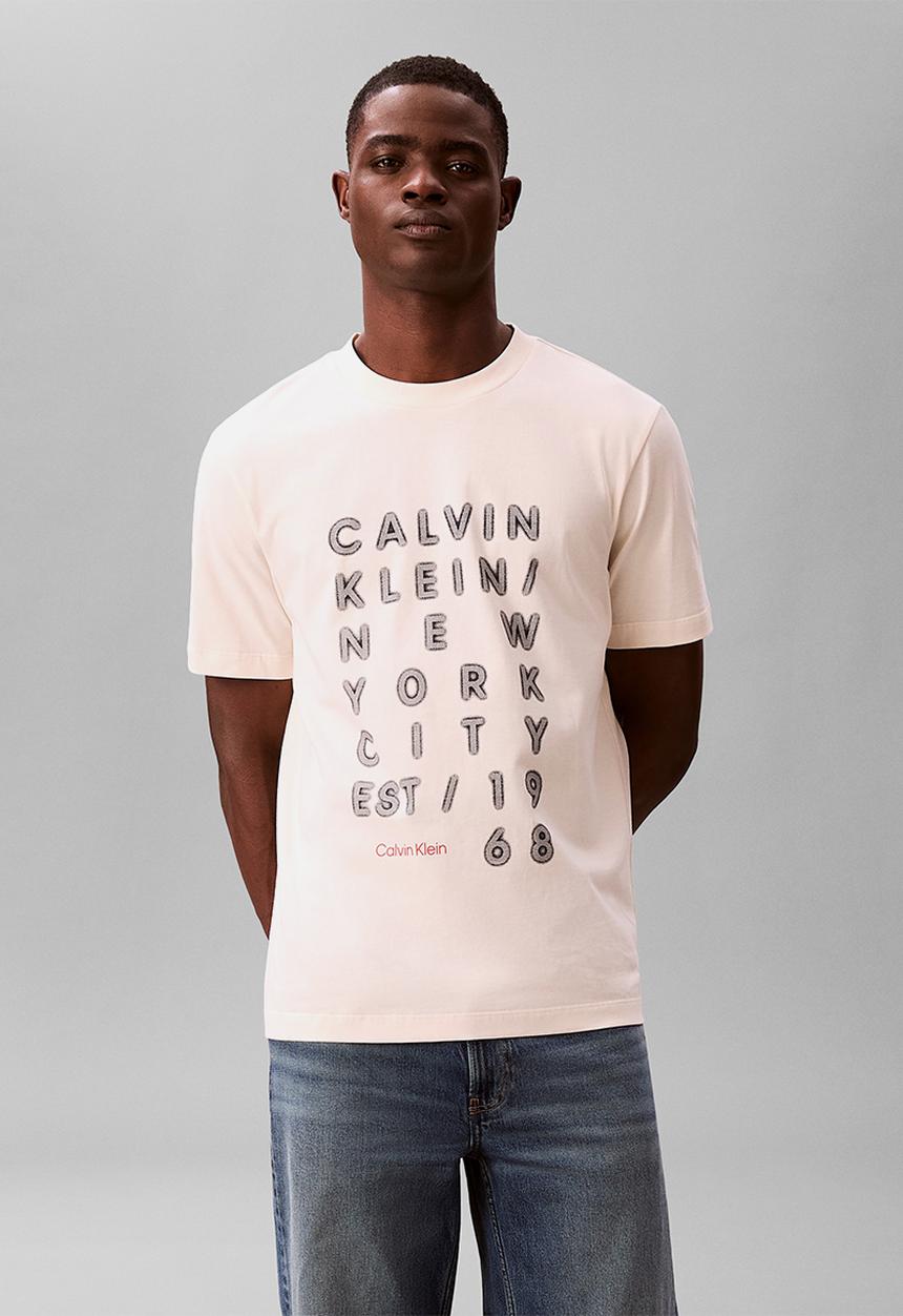 Calvin Klein - SS 20'S CALVIN KLEIN LIGHTS GRAPHIC TEE - Calico