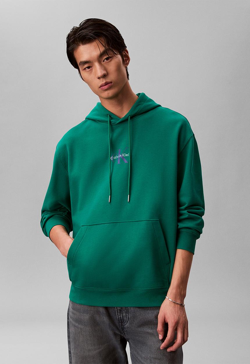 Calvin Klein - LS EU 350TERRY MONOLOGO CN SWTSHRT - Enchanted Forest