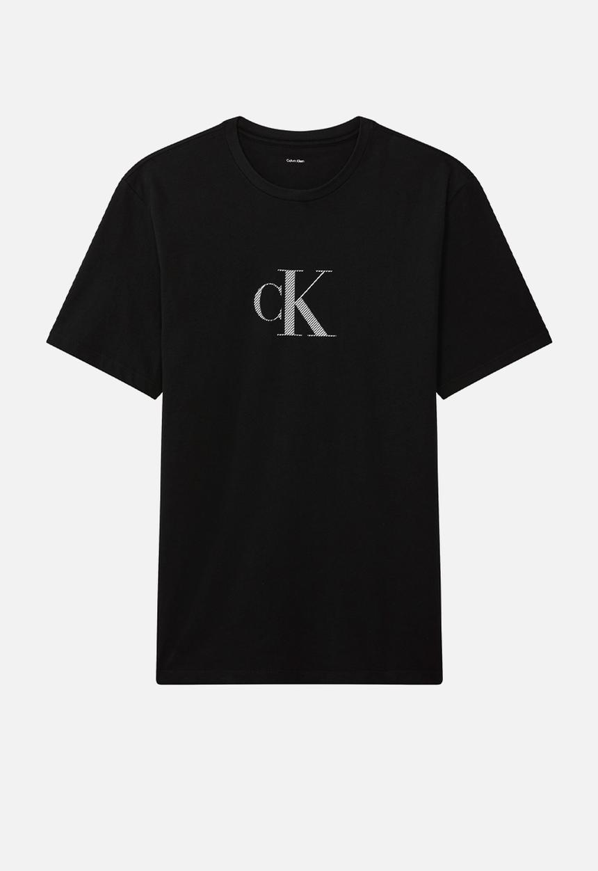 Calvin Klein - SS 30S DISTRESS MONOGRAM GRAPHIC TEE - Black