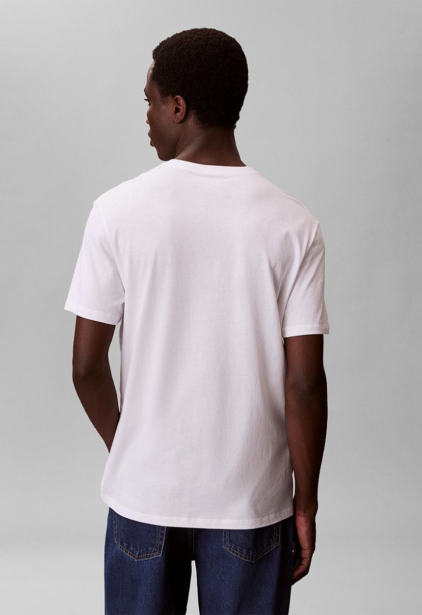 Calvin Klein - SS 30S DISTRESS MONOGRAM GRAPHIC TEE - Bright White