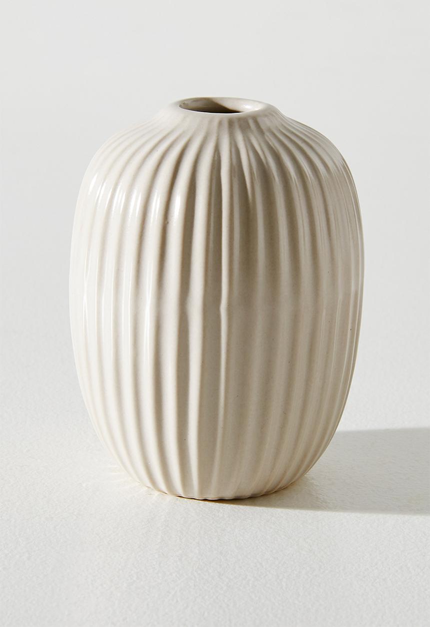 H&S - Embossed porcelain vase set of 3 - Cream