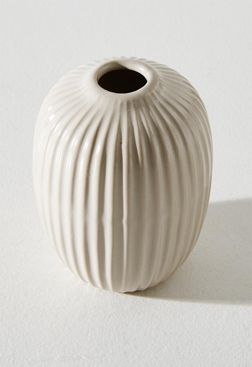 H&S - Embossed porcelain vase set of 3 - Cream
