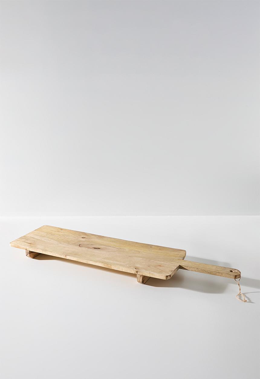 Excellent Houseware - Wooden serving tray on stand - Natural