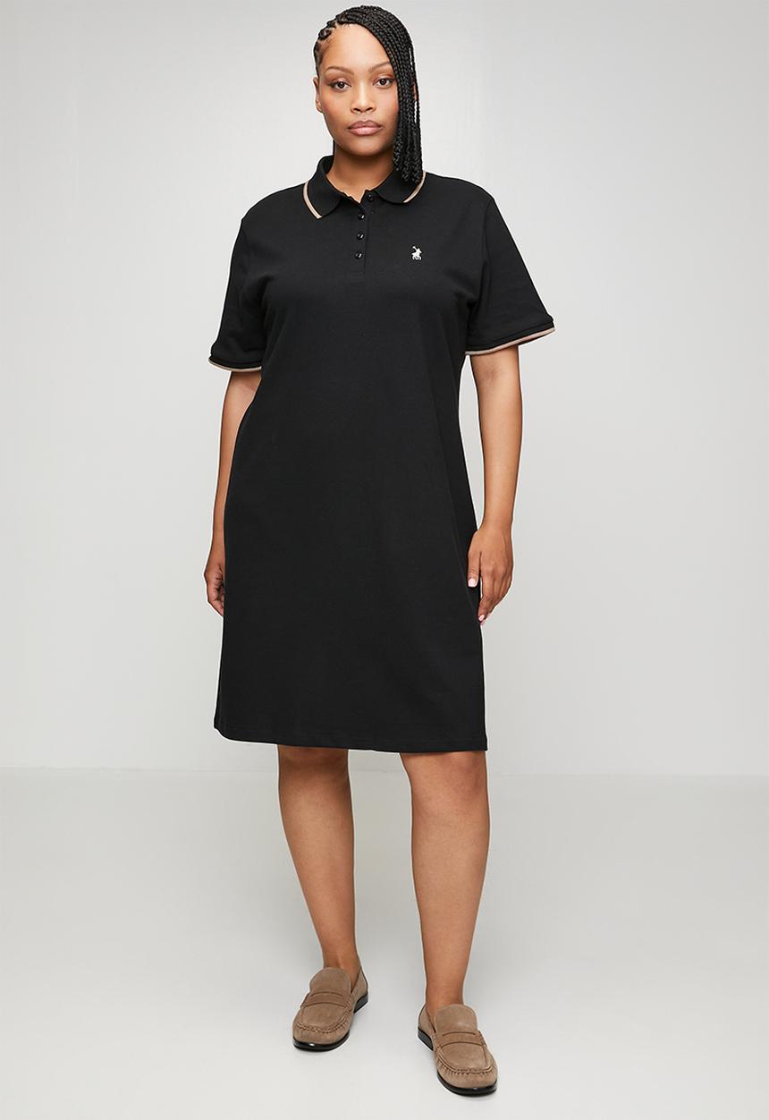 POLO - Wmn leah short sleeve golfer dress - black