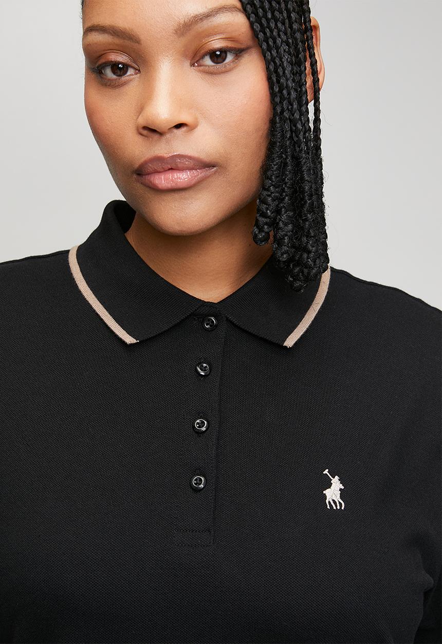 POLO - Wmn leah short sleeve golfer dress - black
