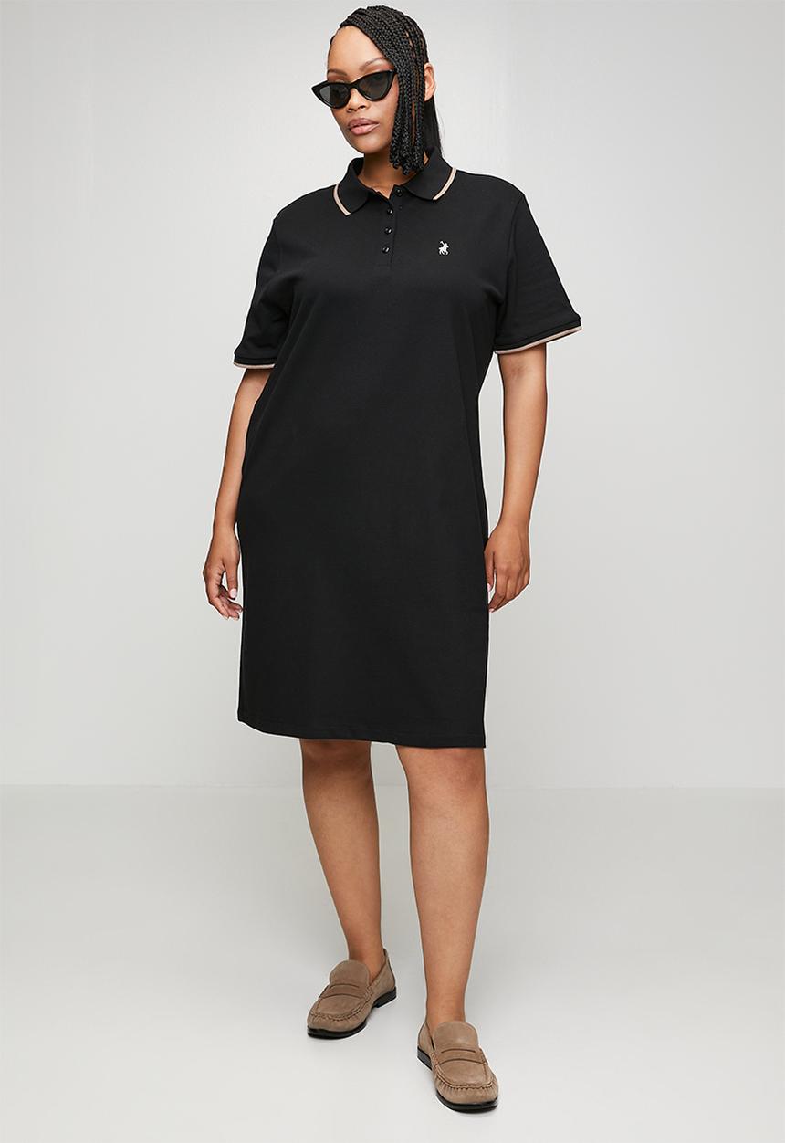 POLO - Wmn leah short sleeve golfer dress - black