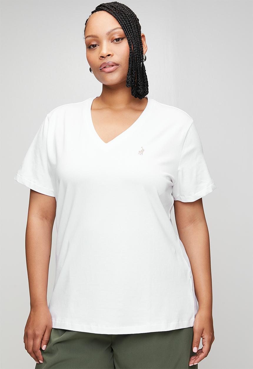 POLO - Wmn kelly short sleeve v neck T-shirt - white