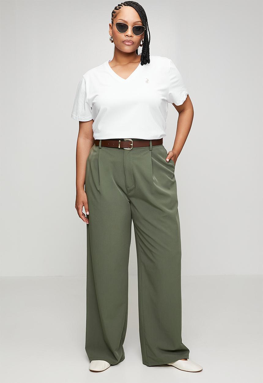 POLO - Wmn kelly short sleeve v neck T-shirt - white