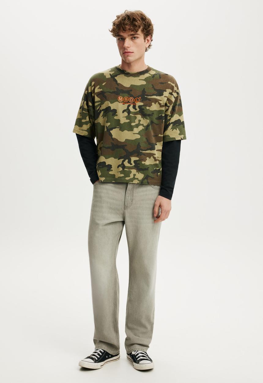 Cotton On - Cropped Fit Graphic T-shirt - Camo/Express