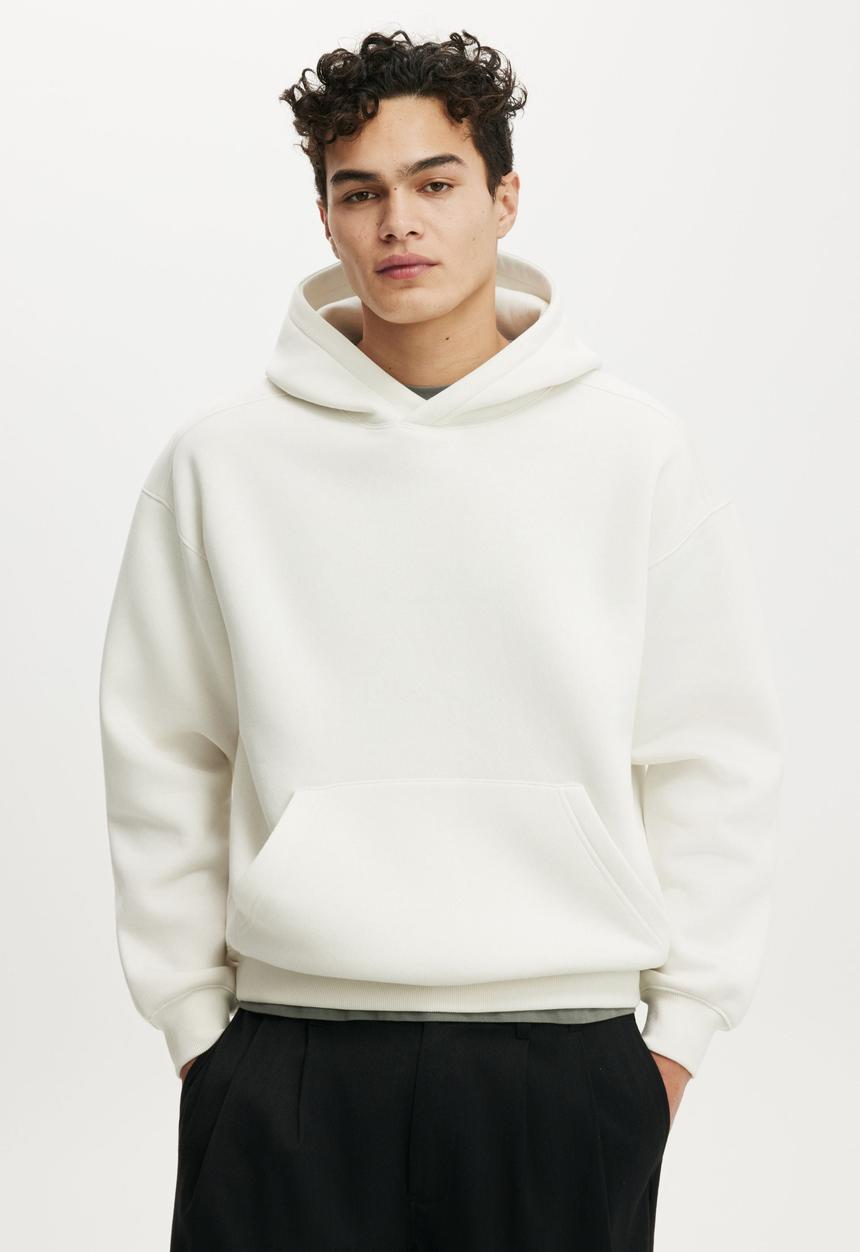 Cotton On - Box Fit Hoodie - Chalk White