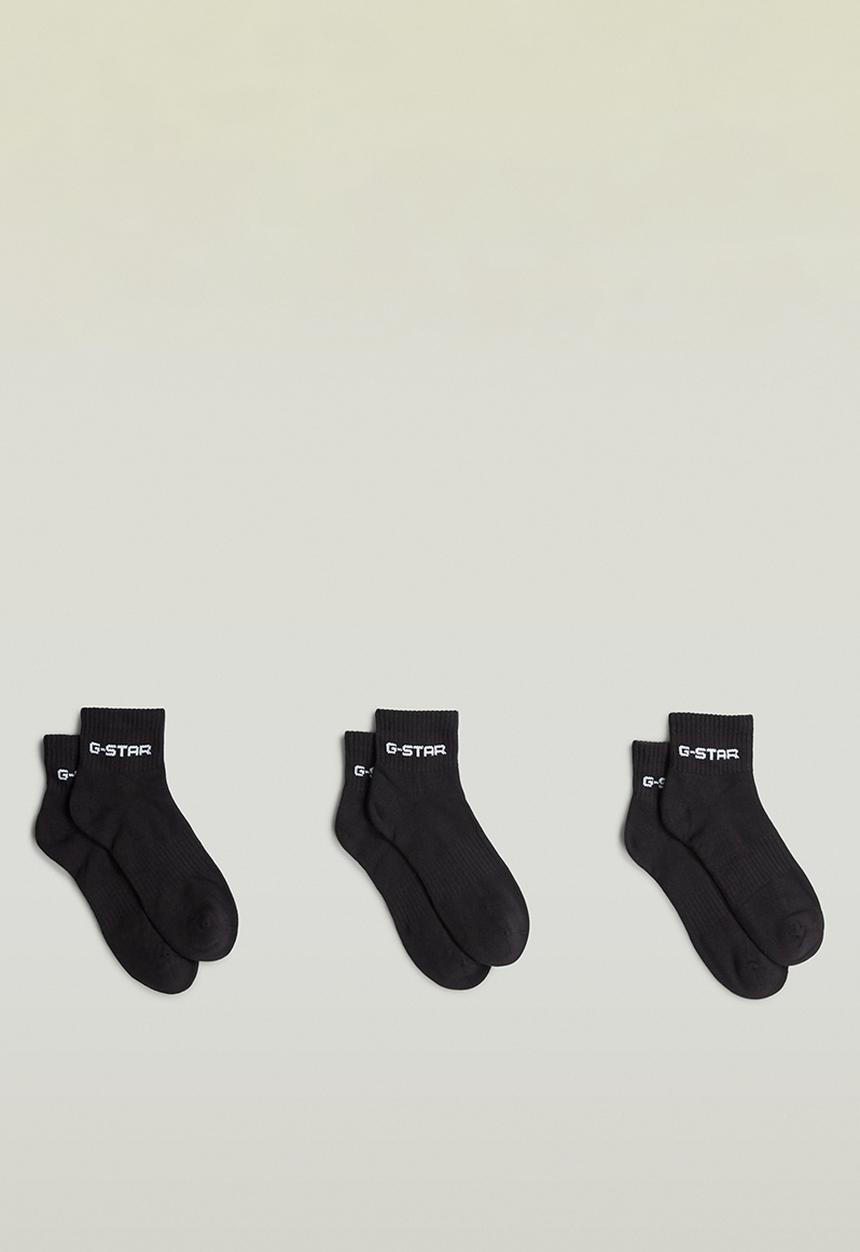 G-STAR - Short Logo Socks 3-Pack - Black