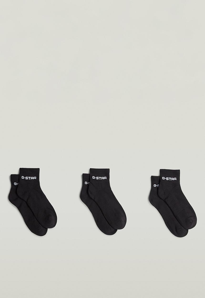 G-STAR - Short Logo Socks 3-Pack - Black