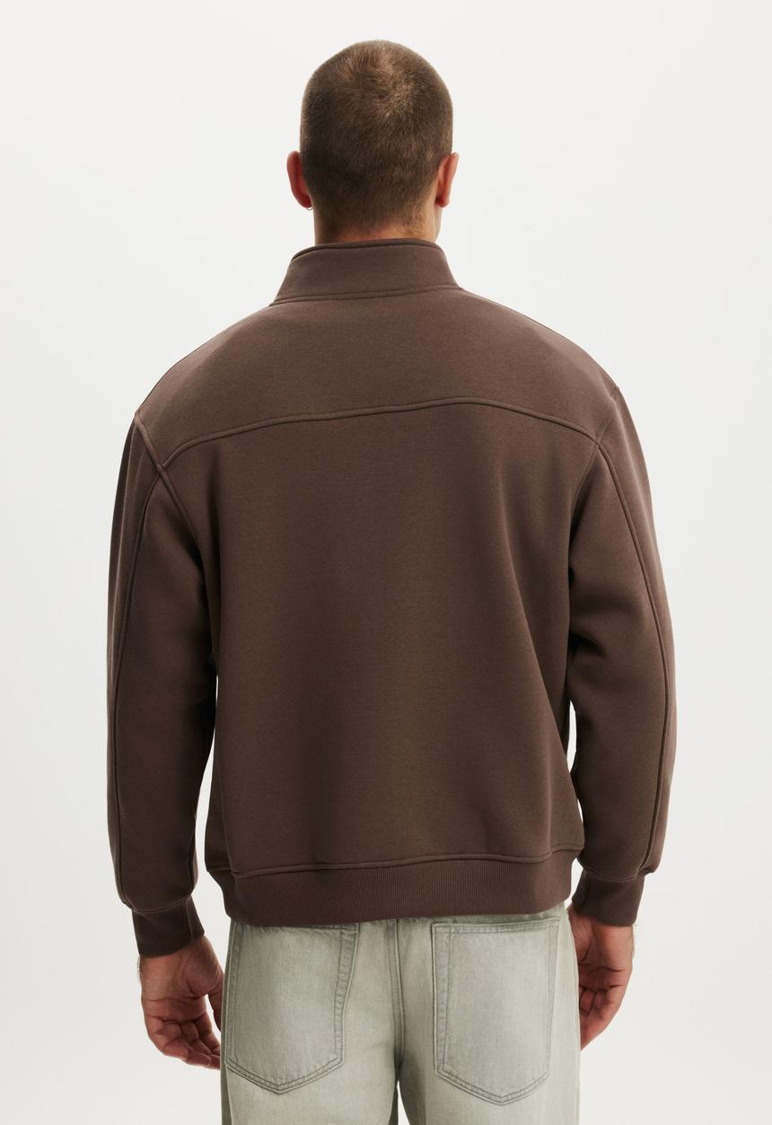 Cotton On - 1/4 Zip Fleece - Espresso