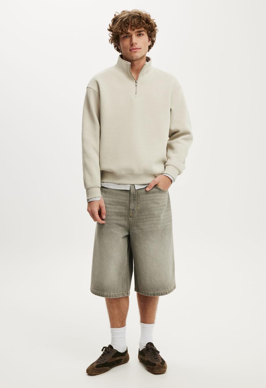 Cotton On - 1/4 Zip Fleece - Stone