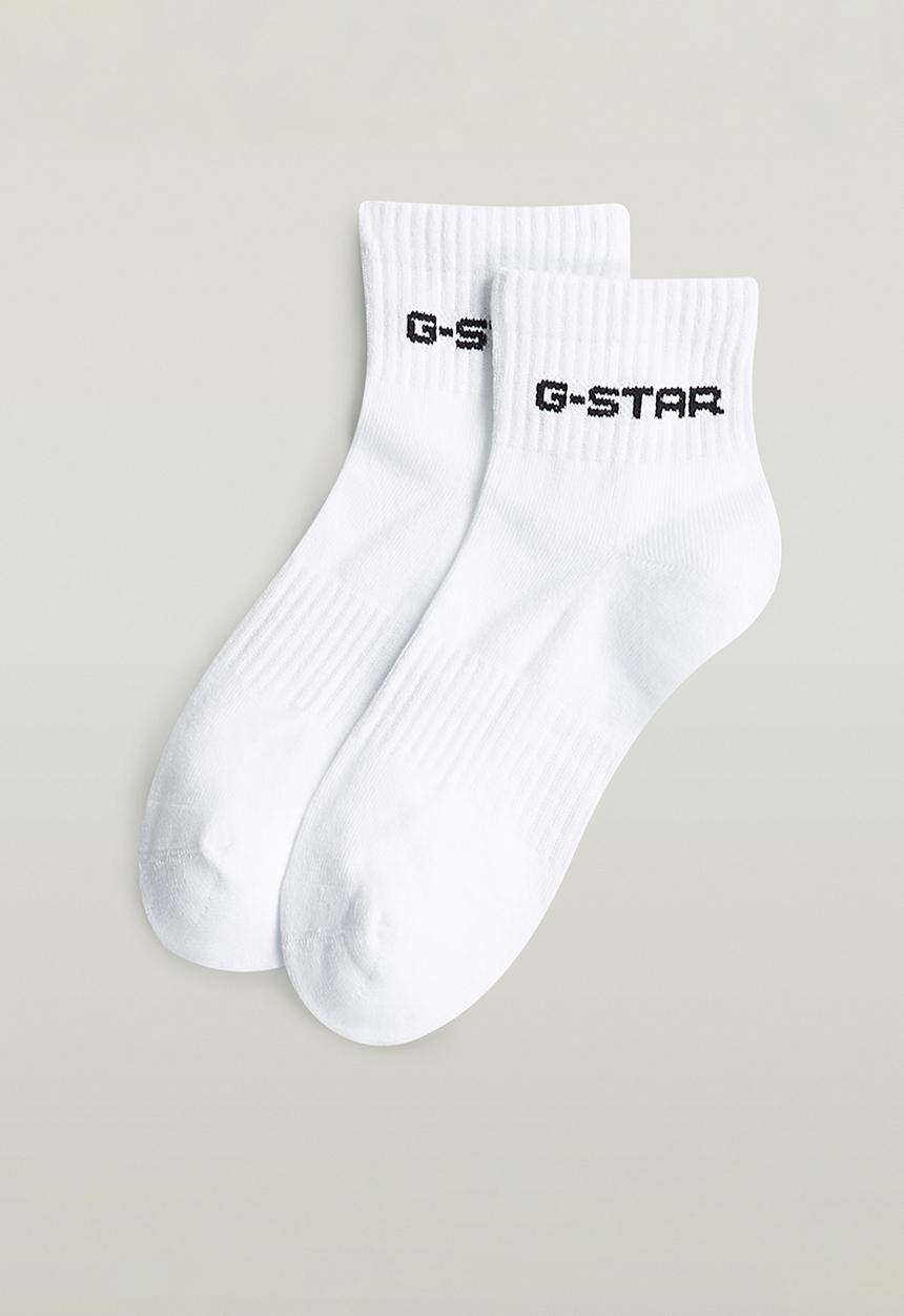 G-STAR - Short Logo Socks 3-Pack - Bright White