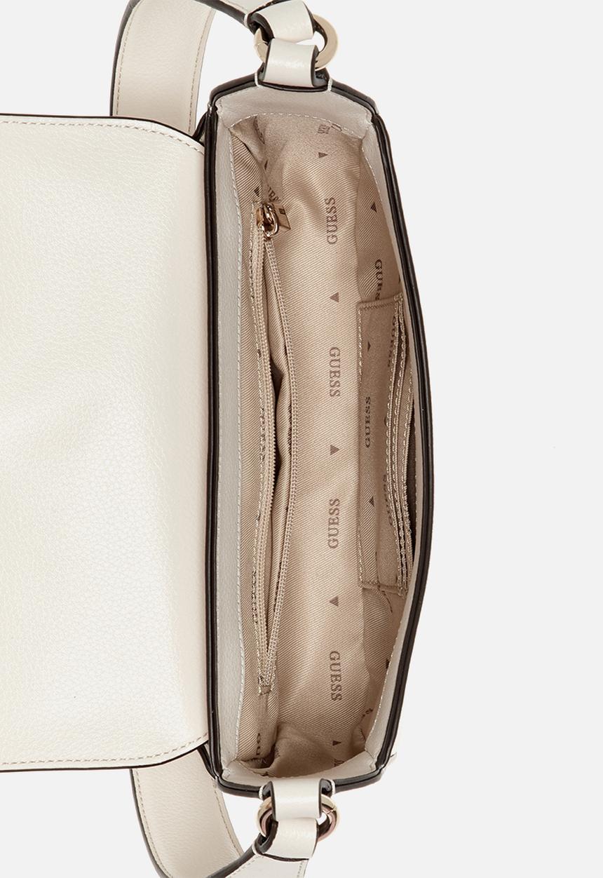 GUESS - Ruby Flap Shoulder Bag-Off White