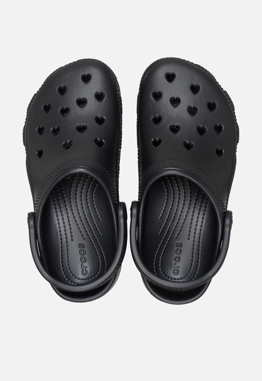 Crocs - Classic Hearts Cut Out Clog Clog - Black