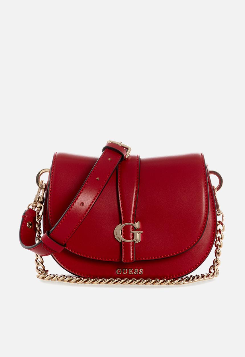 GUESS - Carrie Mini Flap Crossbody Bag- Dark Cherry