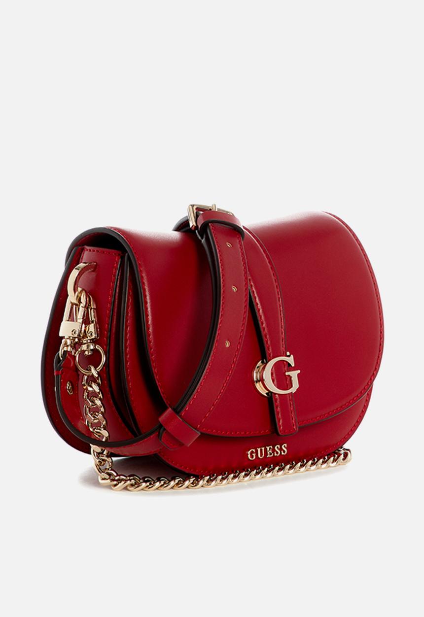GUESS - Carrie Mini Flap Crossbody Bag- Dark Cherry