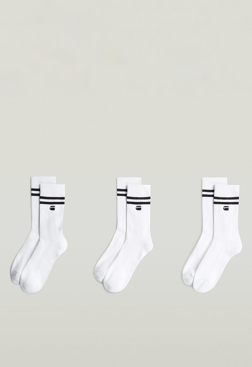 G-STAR - Socks Stripe  3-Pack - Bright White