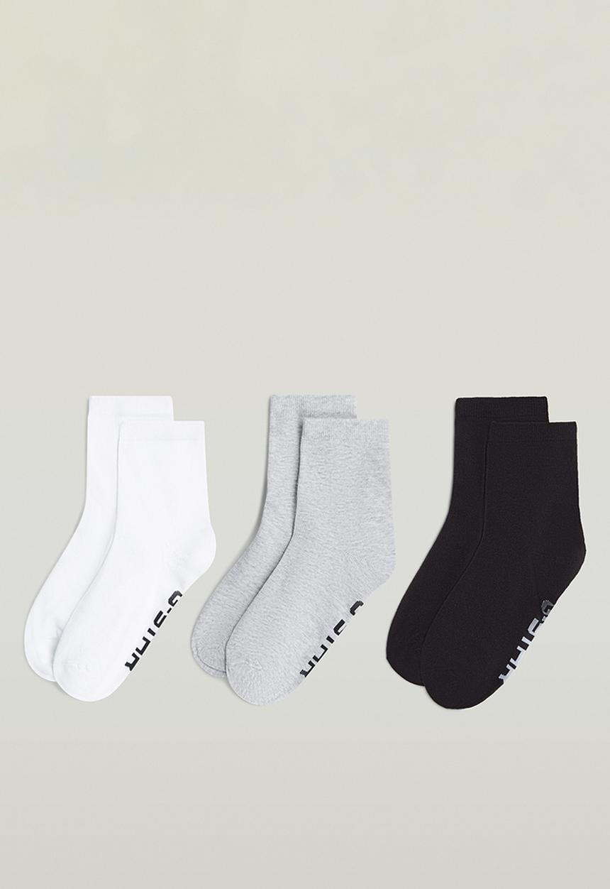 G-STAR - 3Pack Anklet - white/grey/black