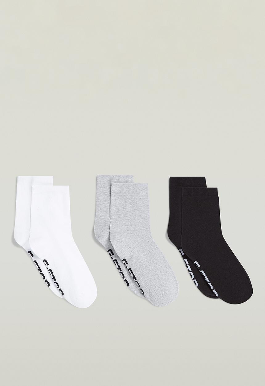 G-STAR - 3Pack Anklet - white/grey/black