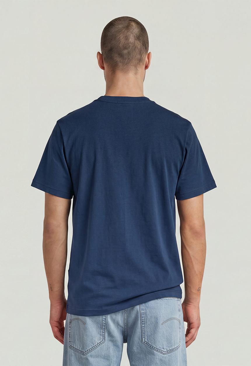 G-STAR - GS Globe print regular luxxe Tee - Blue