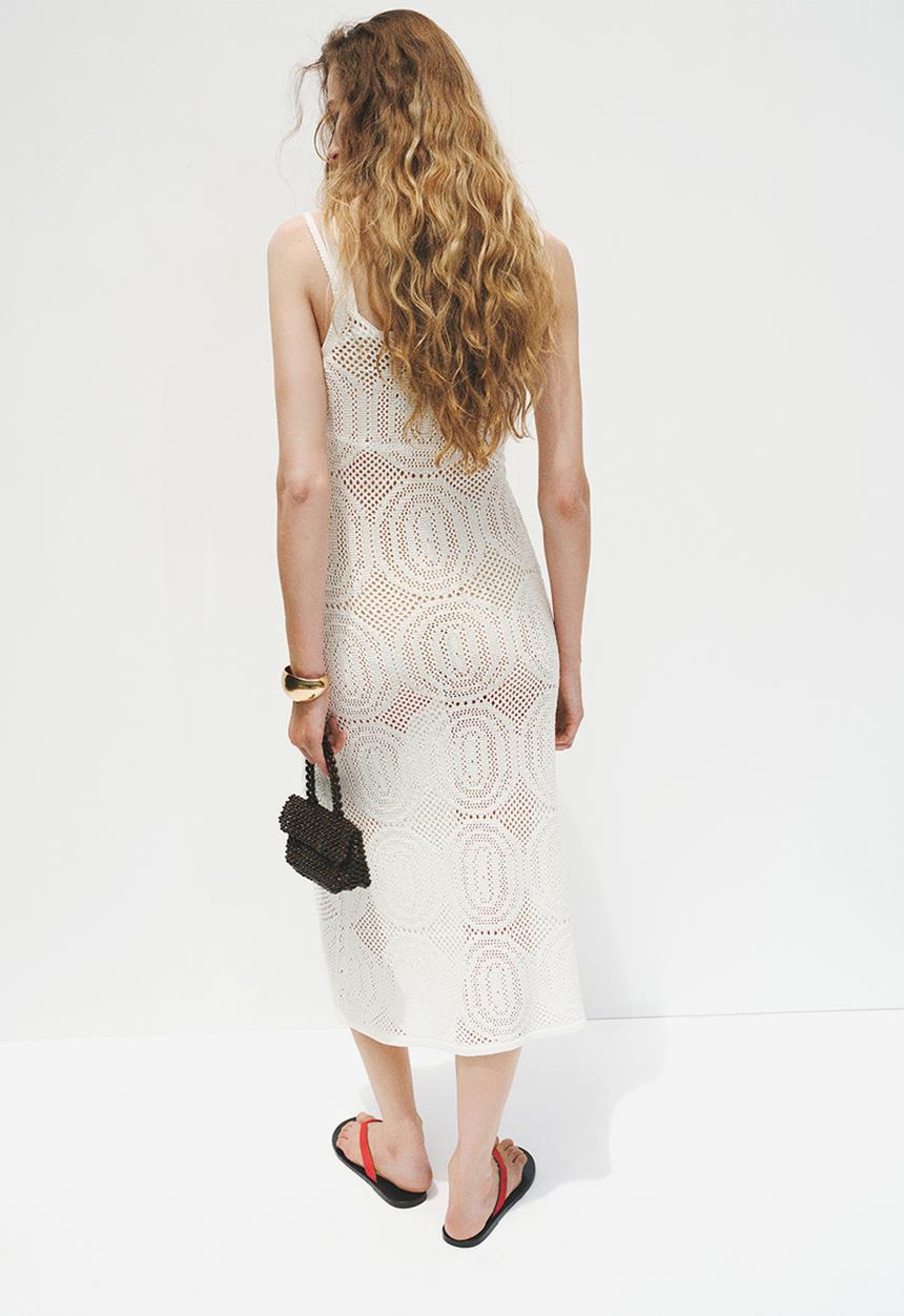 MANGO - Dress boniato - white
