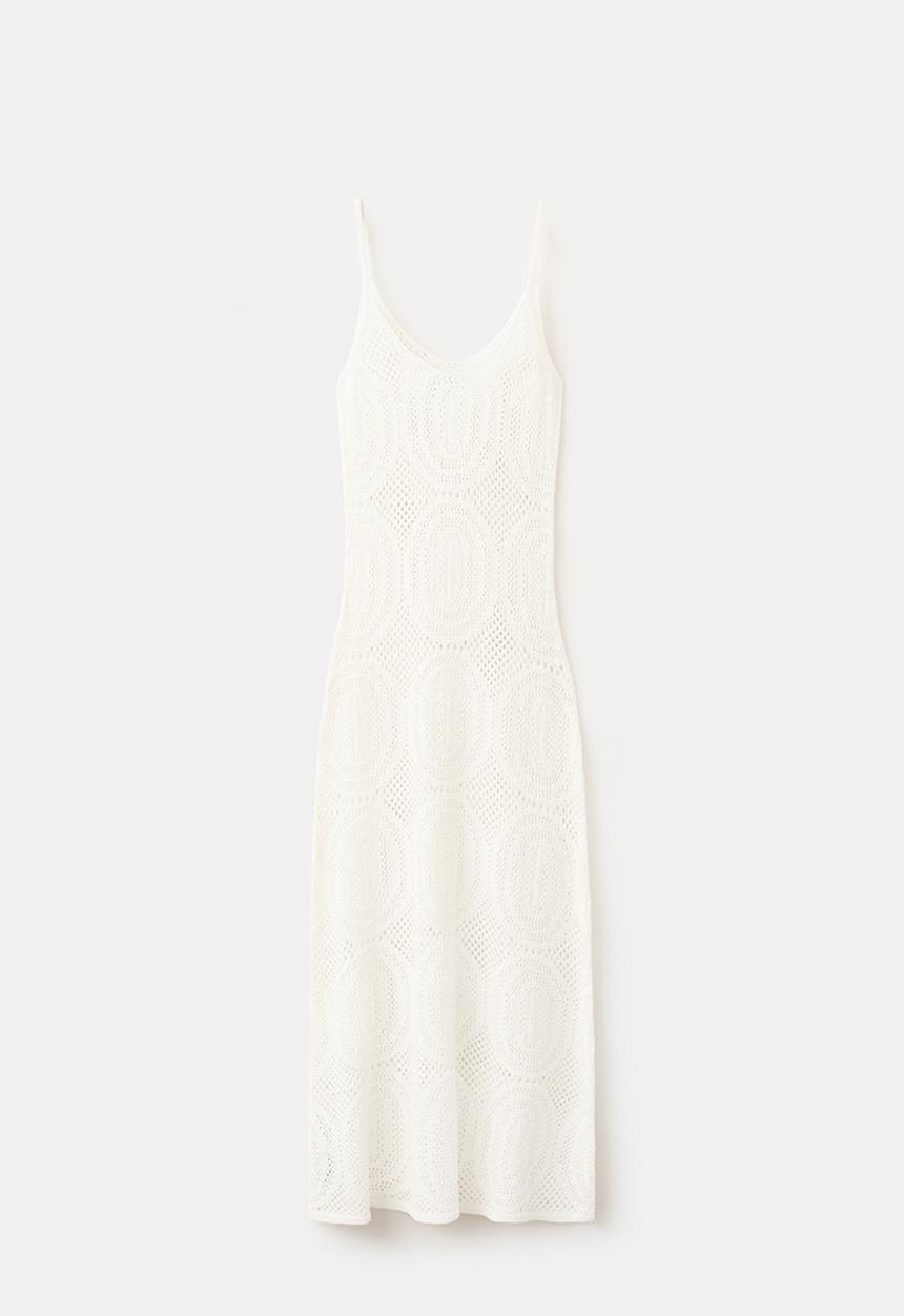 MANGO - Dress boniato - white