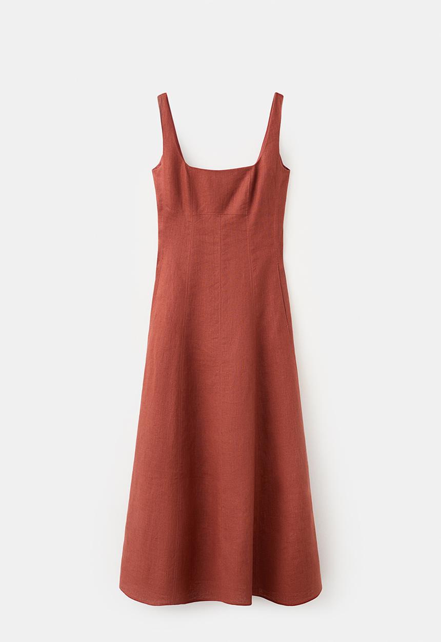 MANGO - Dress lena - medium orange