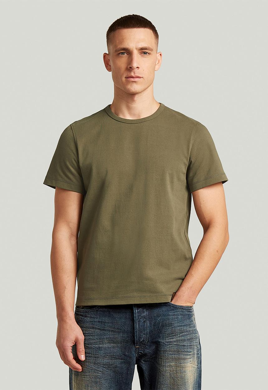 G-STAR - Base Shrunken Slim R T Short Sleeve - Dk Khaki