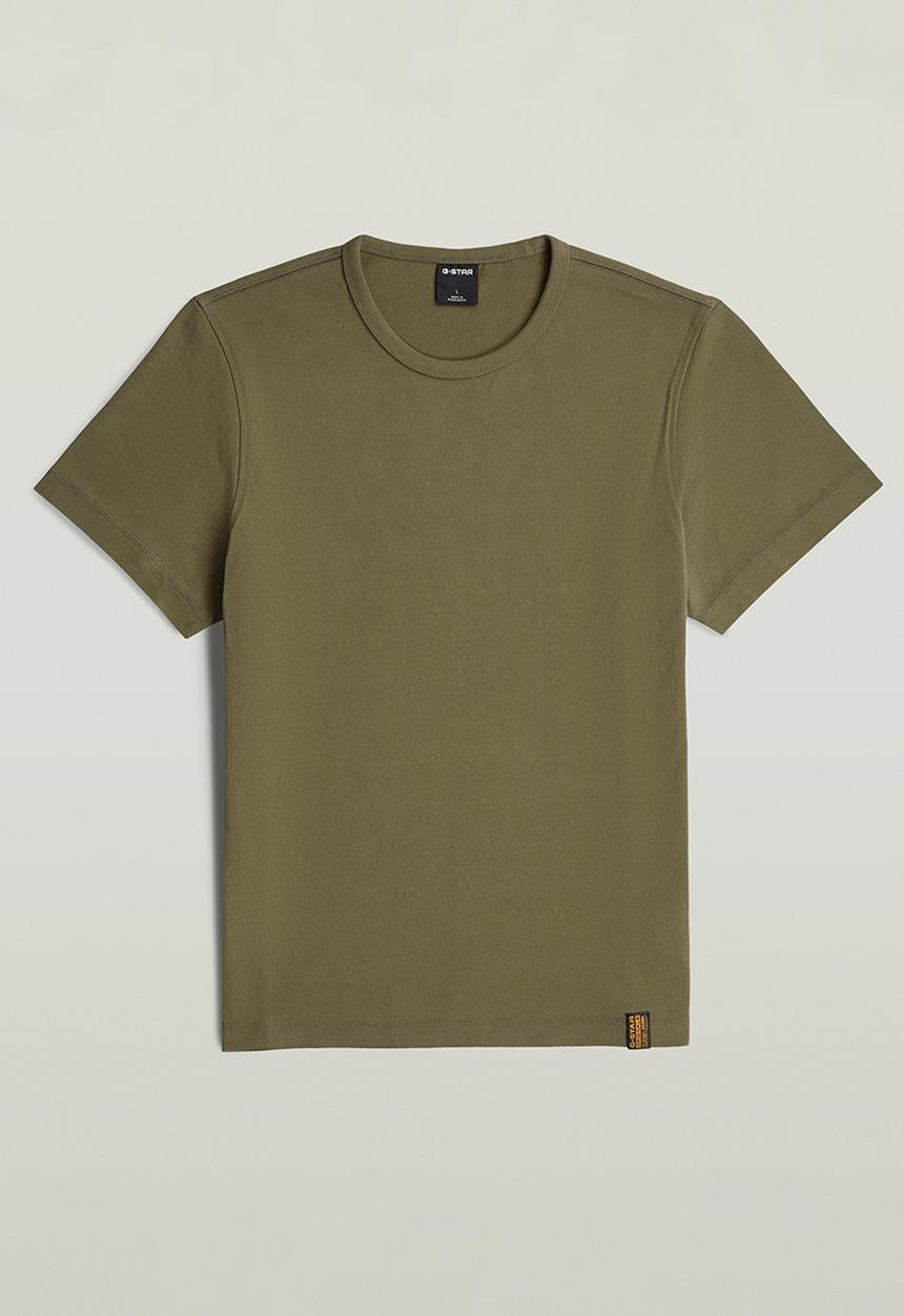 G-STAR - Base Shrunken Slim R T Short Sleeve - Dk Khaki