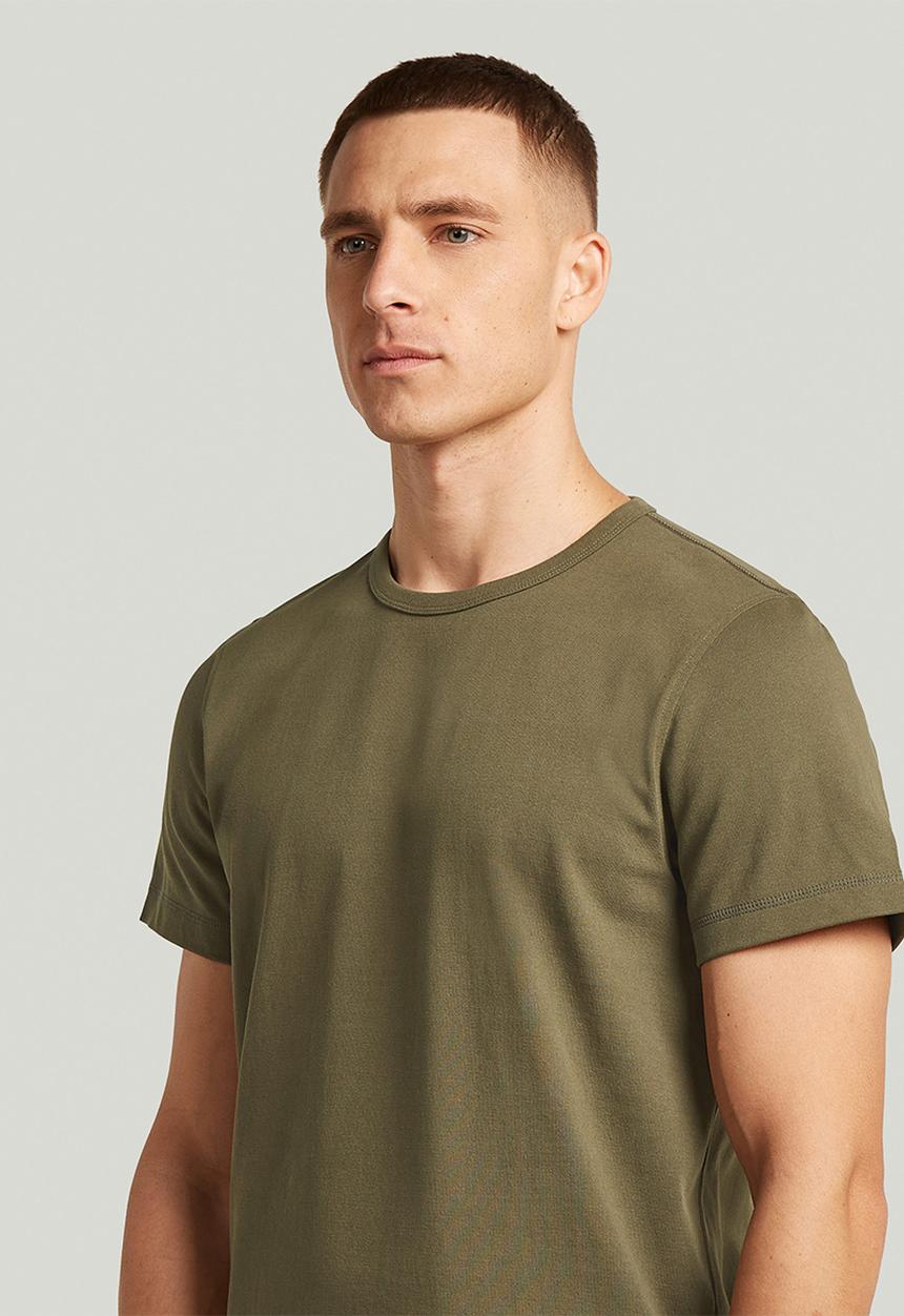 G-STAR - Base Shrunken Slim R T Short Sleeve - Dk Khaki