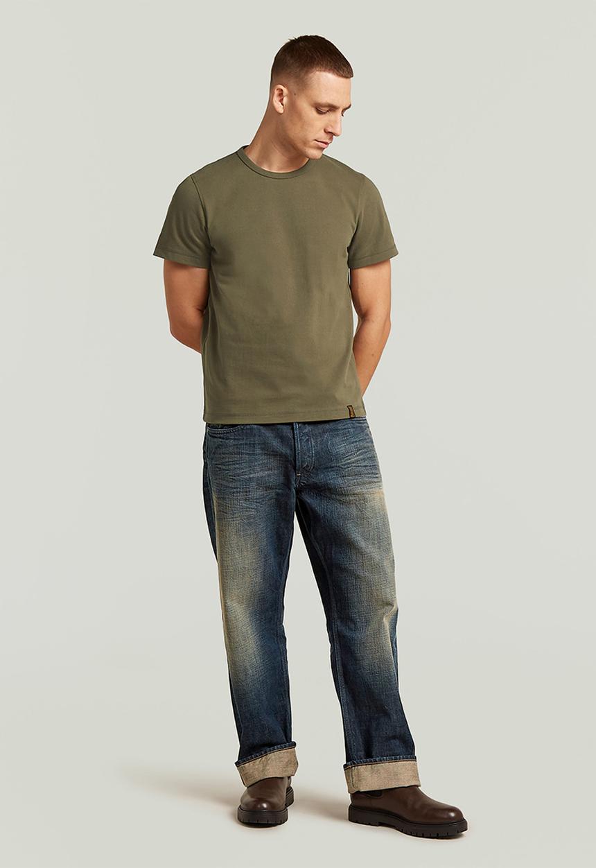 G-STAR - Base Shrunken Slim R T Short Sleeve - Dk Khaki