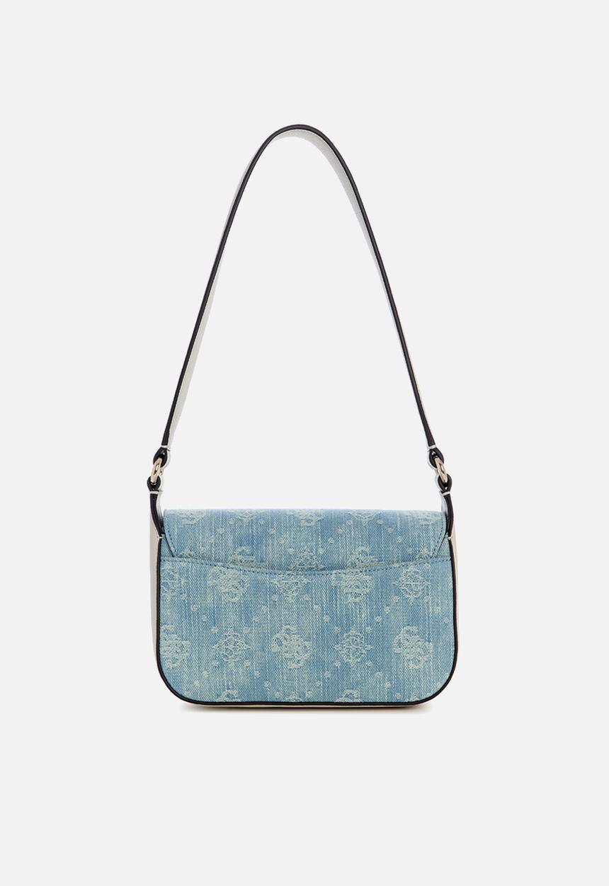 GUESS - Ruby Flap Shoulder Bag - Denim Logo