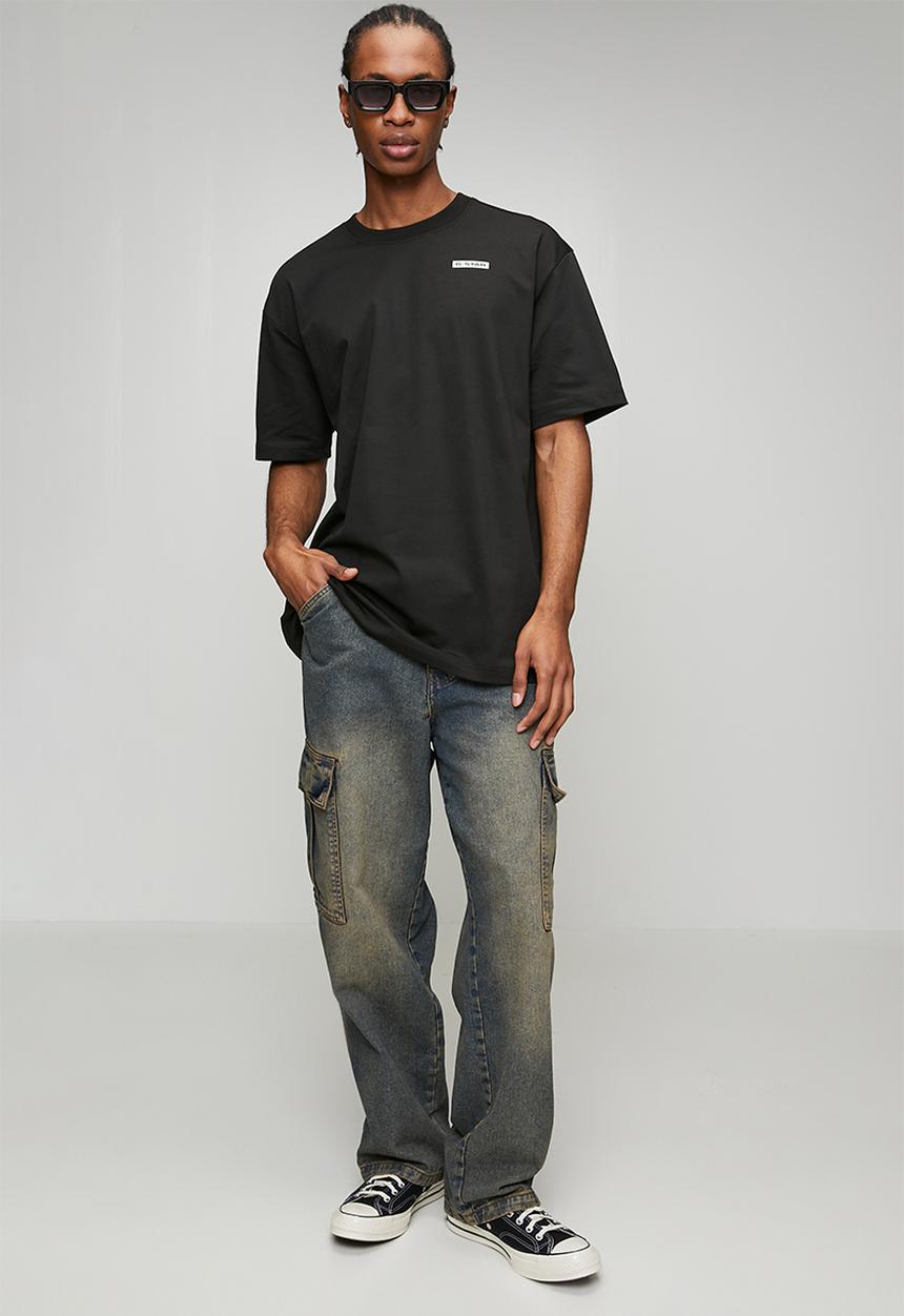 G-STAR - 002 89 layered print relaxed r t - Dk Black Base