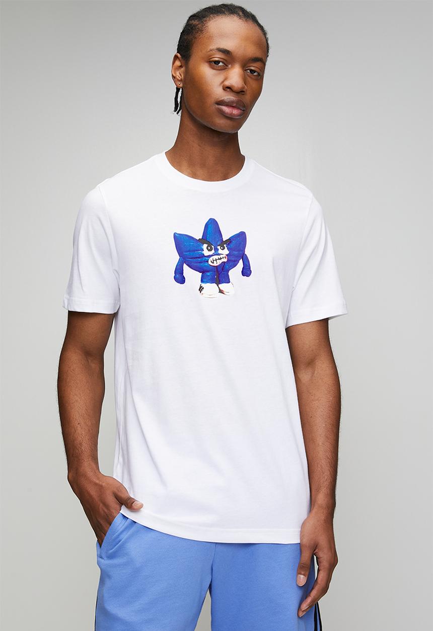 adidas Originals - Clay Trefoil Tee- White/Blue