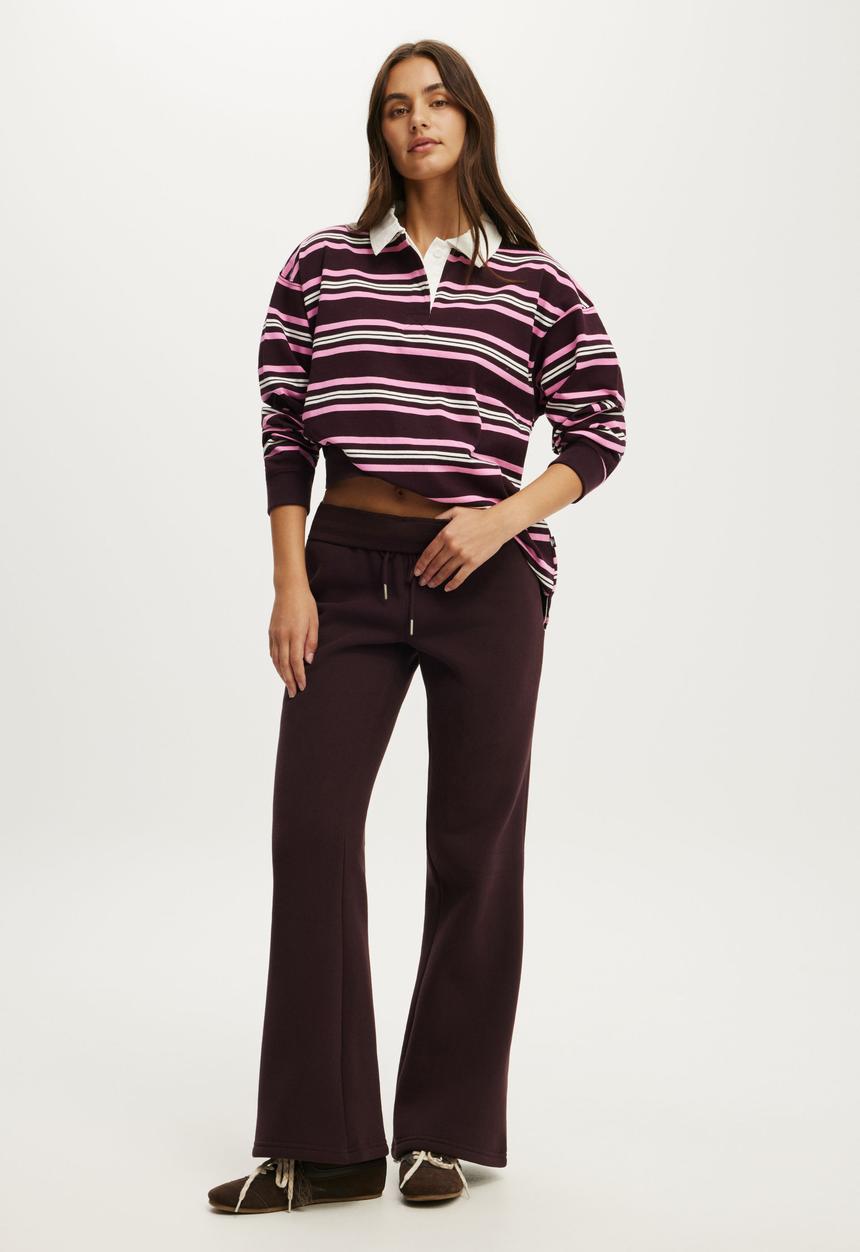 Cotton On - Active Rugby Jersey - Italian Plum Remy Stripe
