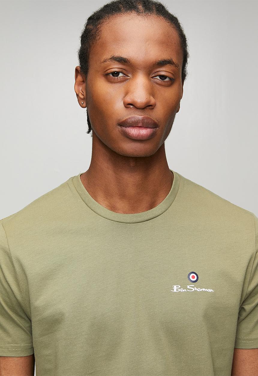 Ben Sherman - Essential Tar Prnt Crew Tee Shirt - Olive
