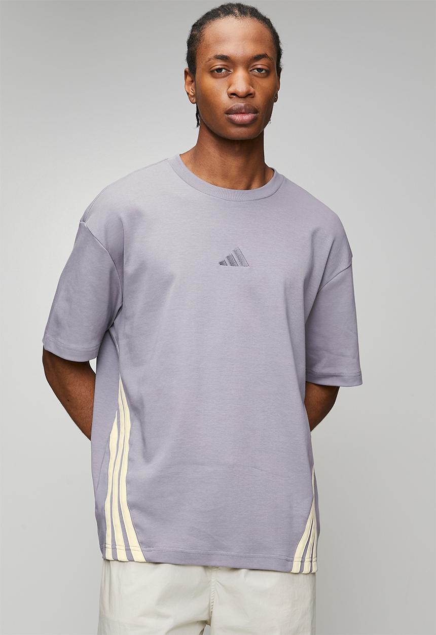 adidas Performance - Future Icons I 3-Stripe Tee  - Slate Grey / Ecru tin
